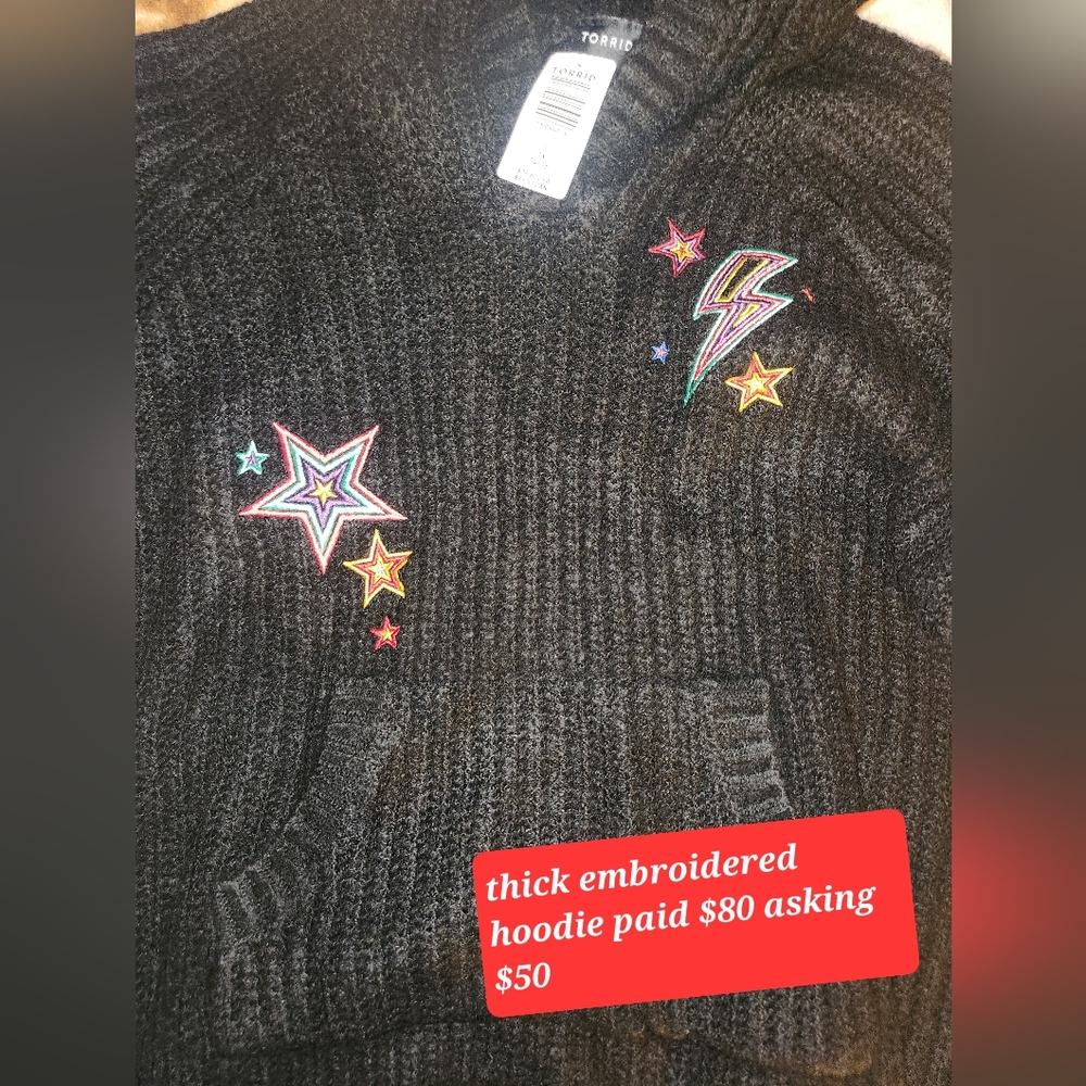 Torrid size 1 Thick embroidered hoodie